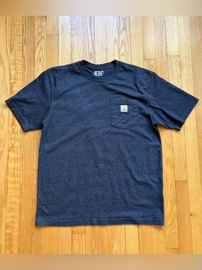 Carhartt Men’s Long Sleeve T-Shirt Pocket Loose Fit Medium Gray Solid